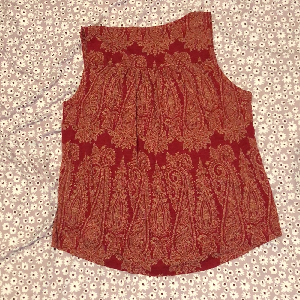 Lucky Brand Embroidered Woven Mix Tank Blouse Womens Size M - Picture 13 of 13